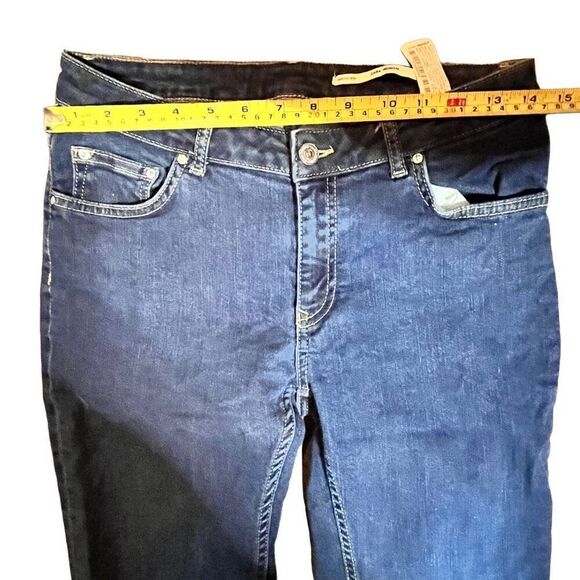 Zara Womens Denim Jeans Medium Rise Skinny Distress Hem Blue Wash 39 - Picture 8 of 10